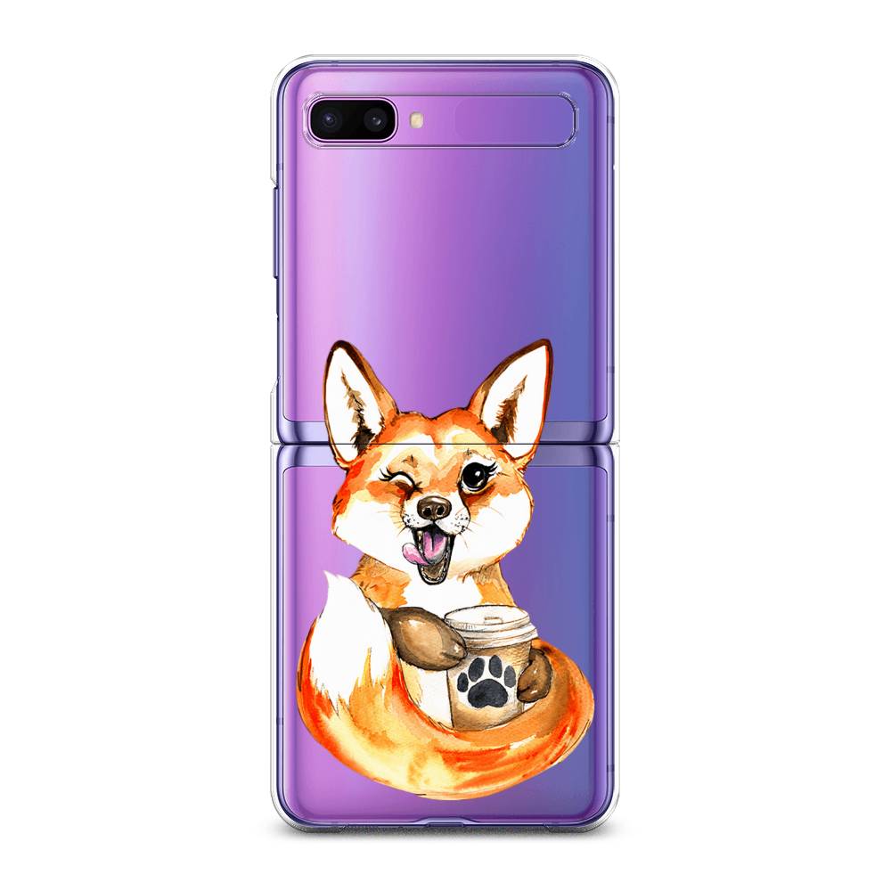 

Чехол на Samsung Galaxy Z Flip 1 "Подмигивающая лиса с кофе", Оранжевый;белый;коричневый, 2107150-4
