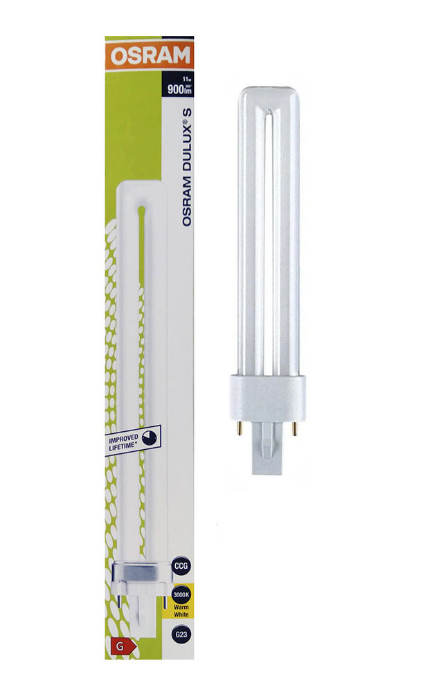 

Лампочка энергосберегающая OSRAM U-образная 1U G23 11Вт 220В 900Лм 3000К Теплый белый 1шт, U-образная 1U G23 11Вт 220В 900Лм 3000К