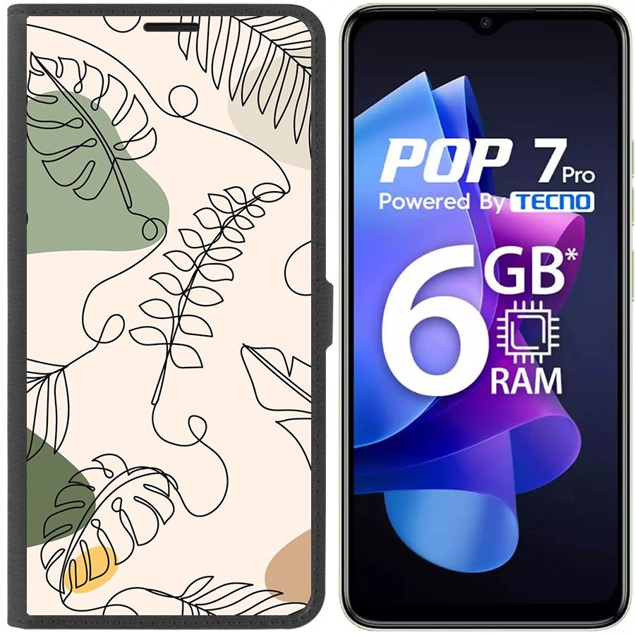 Чехол-книжка Eco Book для Tecno Pop 7 Pro Линия весны