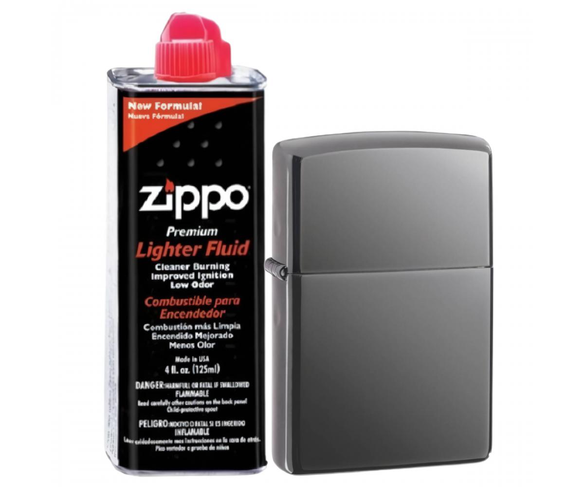 

Бензиновая зажигалка ZIPPO 150 Black Ice + бензин Zippo 125 мл 150-3141, Серебристый