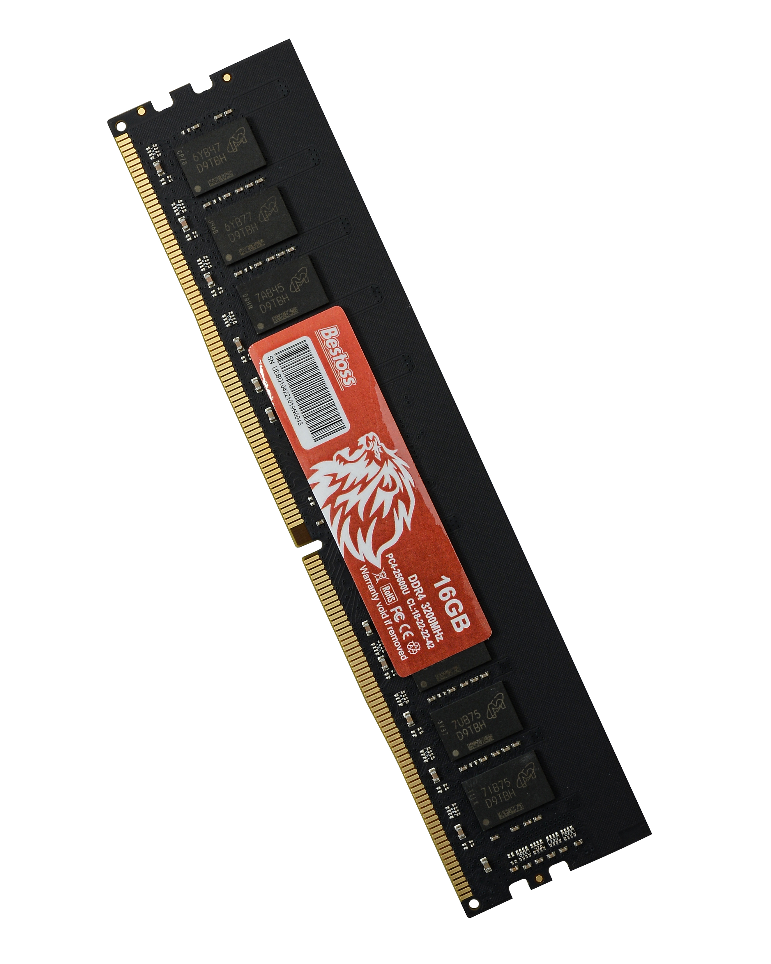 Оперативная память Bestoss DDR4 DIMM 3200MHz (DDR4DIMM3200MHz_16GB), DDR4 1x16Gb, 3200MHz