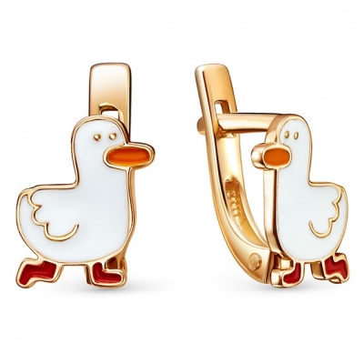 

Серьги Гуси из серебра с позолотой Вероника С6010-2115М1, С6010-2115М1