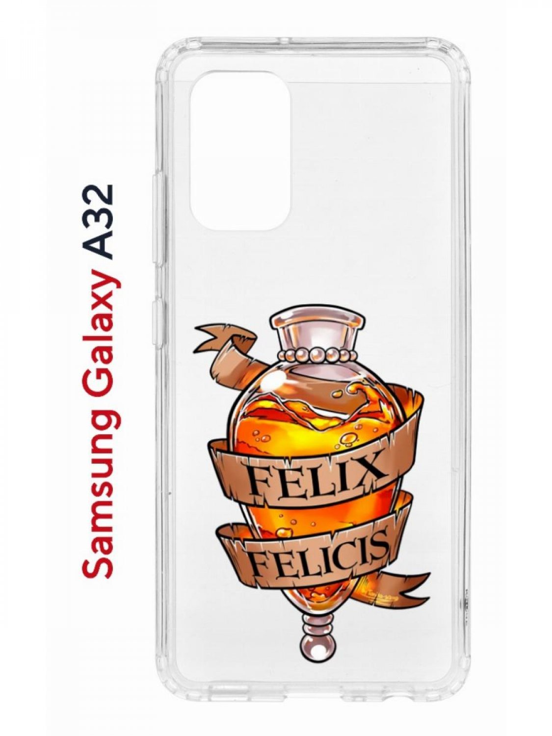 Чехол на Samsung A32 Kruche Print Felix Felicis, противоударный бампер,с защитой камеры