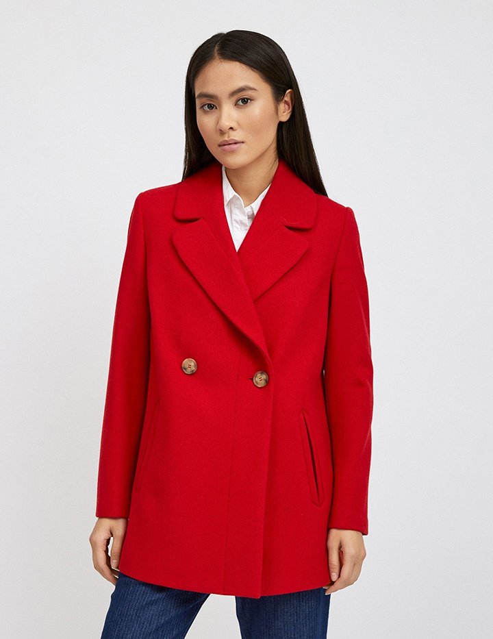 

Пальто женское United Colors of Benetton 21A_2DK6536P5 красное 46, 21A_2DK6536P5