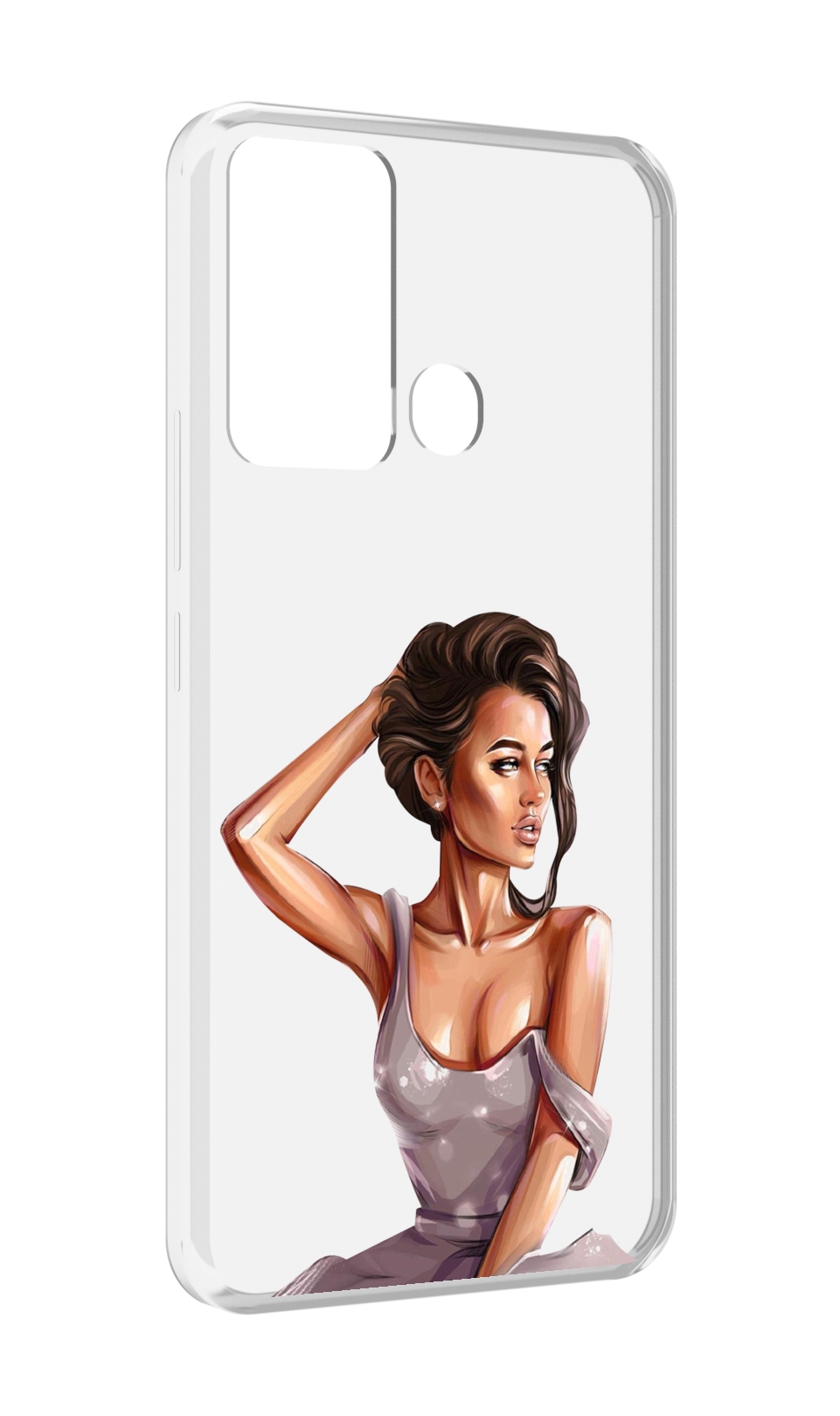 

Чехол MyPads Девушка-с-прической женский для Infinix Hot 12i, Прозрачный, Tocco