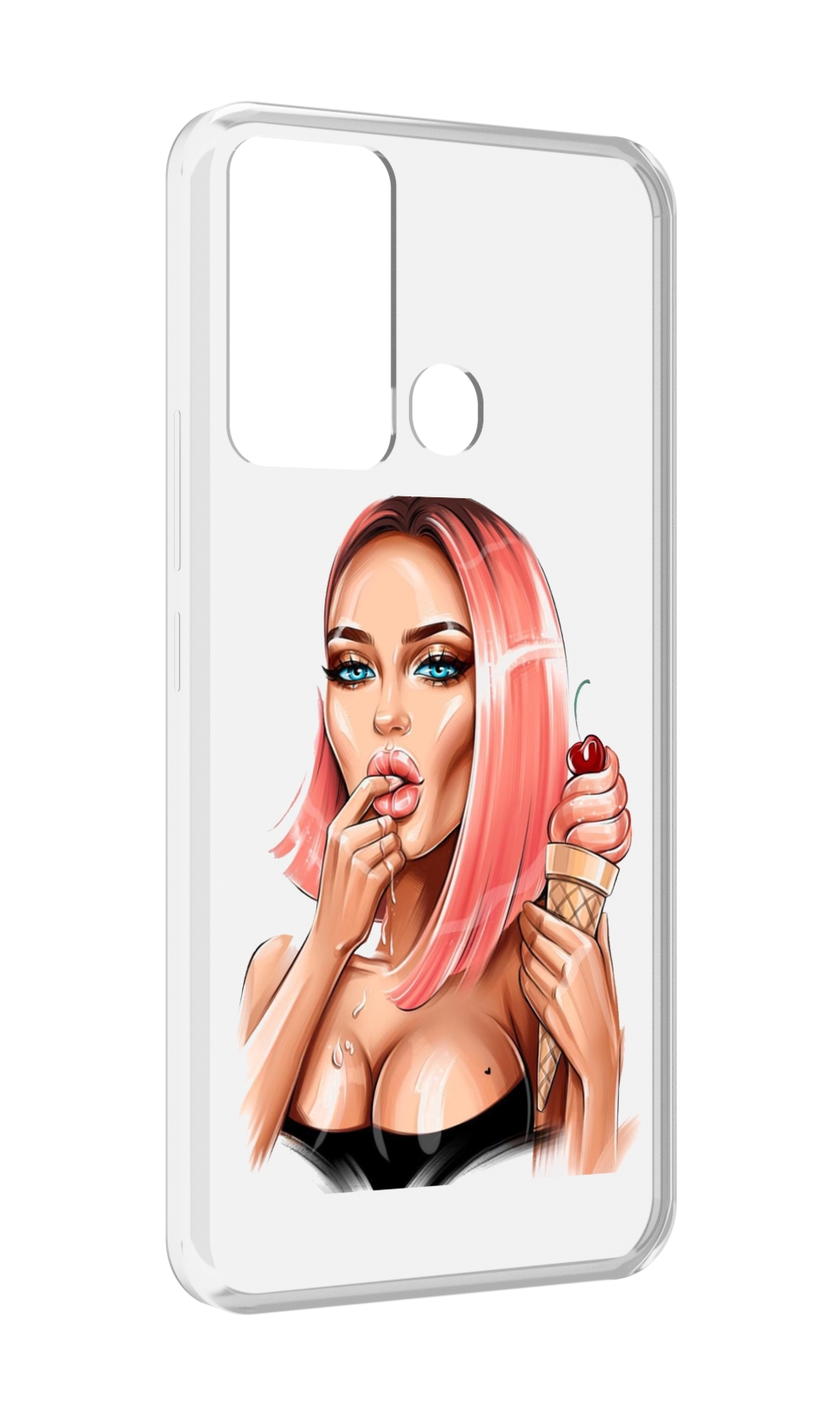 

Чехол MyPads Девушка-и-мороженое женский для Infinix Hot 12i, Прозрачный, Tocco