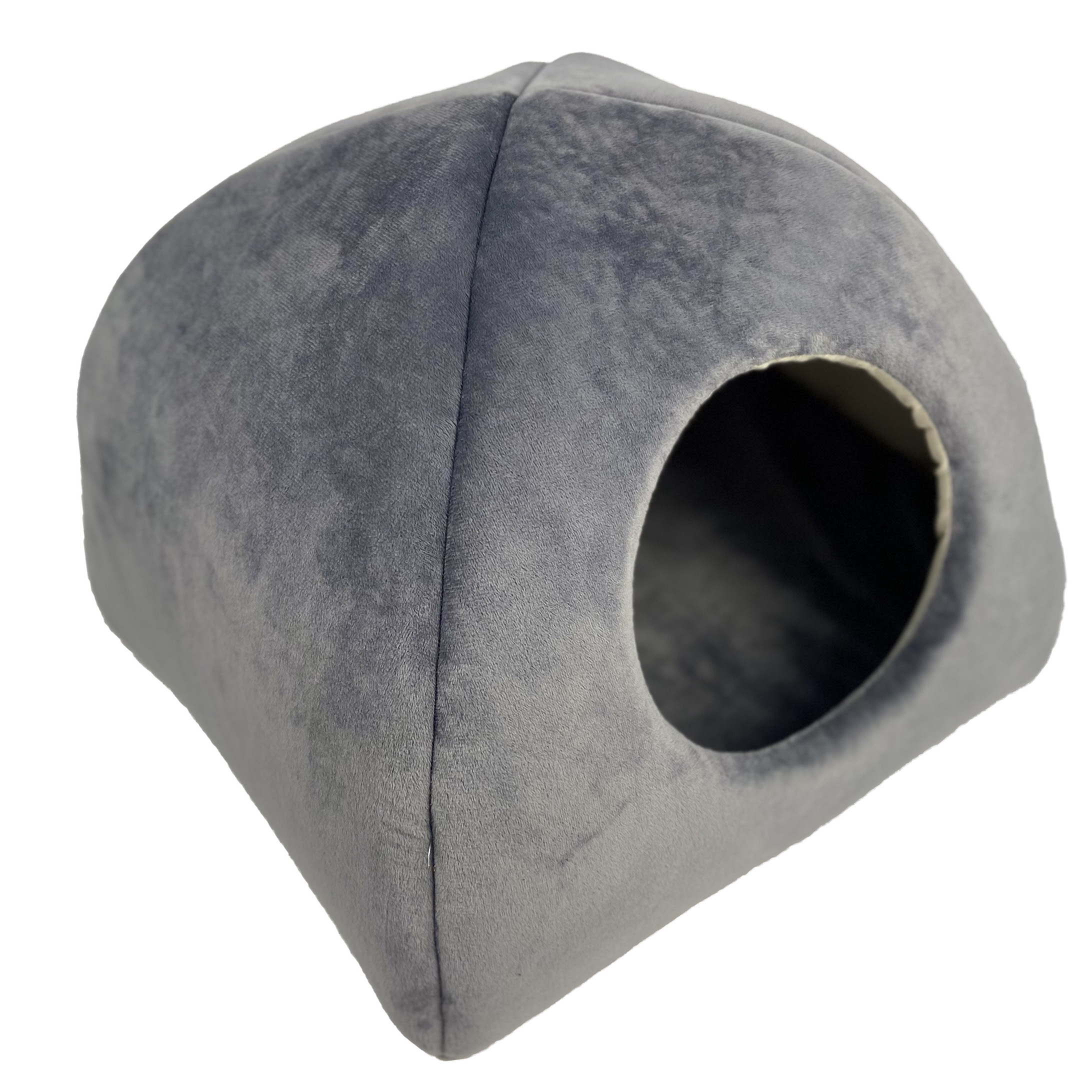 

Лежанка для кошки, собаки UFAMUR плюш 36x36x32см серый, Дом "ТИПИ"