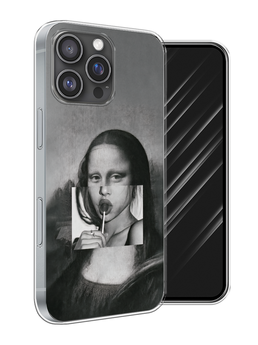 

Чехол Awog на Apple iPhone 16 Pro Max "Mona Lisa sucking lollipop", Серый, 16350-1