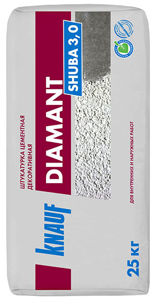 

KNAUF Diamant Shuba 3,0 штукатурка цементная декоративная белая (25кг)
