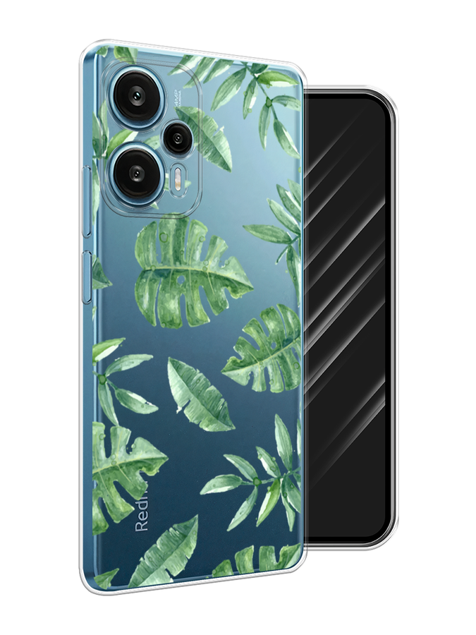 

Чехол Awog на Xiaomi Redmi Note 12 Turbo "Нарисованные пальмовые листья", Зеленый, 318450-4