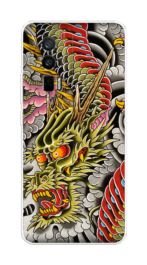 

Чехол на Redmi K60 "Японский дракон", Желтый;розовый;красный, 317450-4
