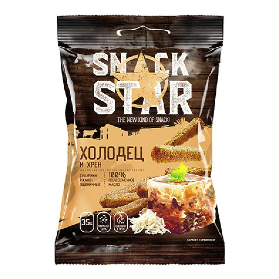 

Сухарики ржано-пшеничные Snack Star холодец-хрен 50 г