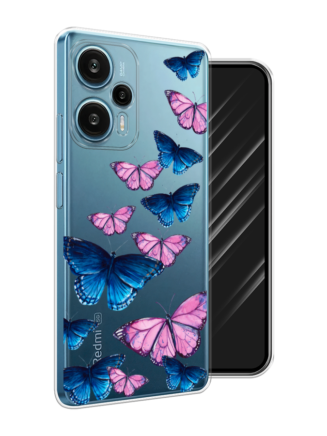 

Чехол Awog на Xiaomi Redmi Note 12 Turbo "Полет бабочек", Синий;черный;розовый, 318450-2