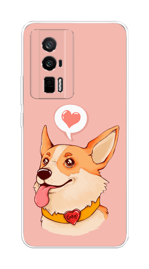 

Чехол на Redmi K60 "Корги язык", Розовый;коричневый, 317450-1