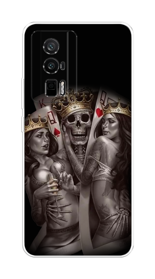 

Чехол на Redmi K60 "Карты король и королевы", Серый;желтый, 317450-6