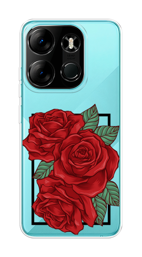 

Чехол на Tecno Spark Go 2023/Infinix Smart 7 "Три алые розы", Красный, 3103750-2