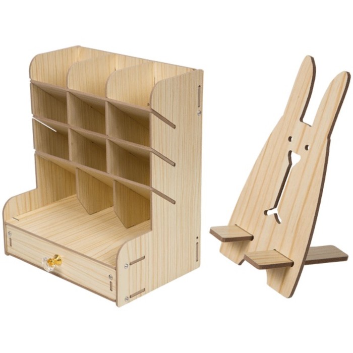 

Органайзер-подставка настольный deVENTE. Academy 21 x 15 x 25.5 см, МДФ, натуральный,карто, Черный