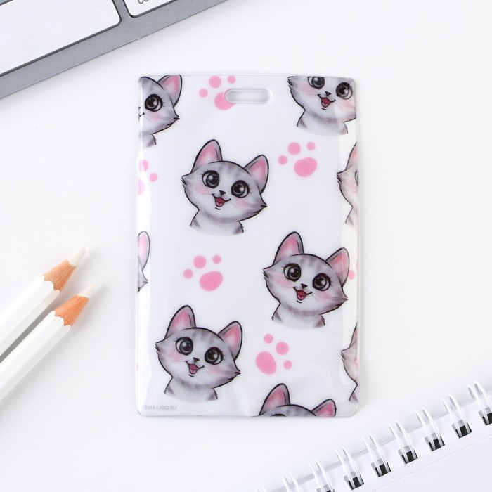

Чехол для бейджа «Кошки», 6,5 х 10 см, Разноцветный