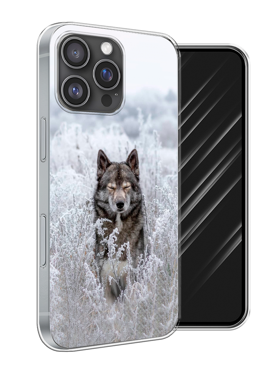 

Чехол Awog на Apple iPhone 16 Pro Max "Волк в поле", Белый;черный, 16350-1