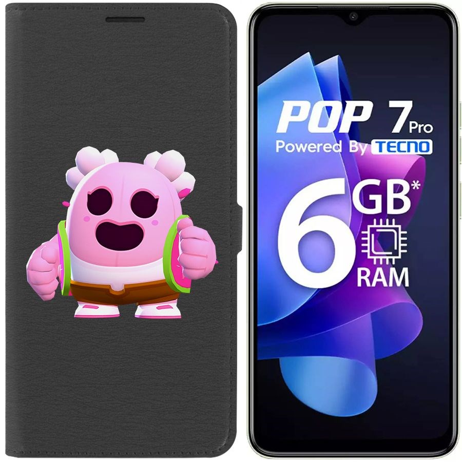 

Чехол-книжка Eco Book для Tecno Pop 7 Pro Brawl Stars-Сакура Спайк