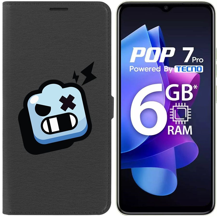 

Чехол-книжка Eco Book для Tecno Pop 7 Pro Brawl Stars-Роборубка