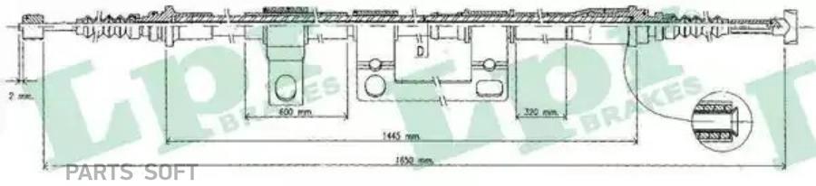 

LPR C0395B Трос ручного тормоза MAZDA 626/XEDOS 6 1657мм зад.прав.диск.торм. 1шт