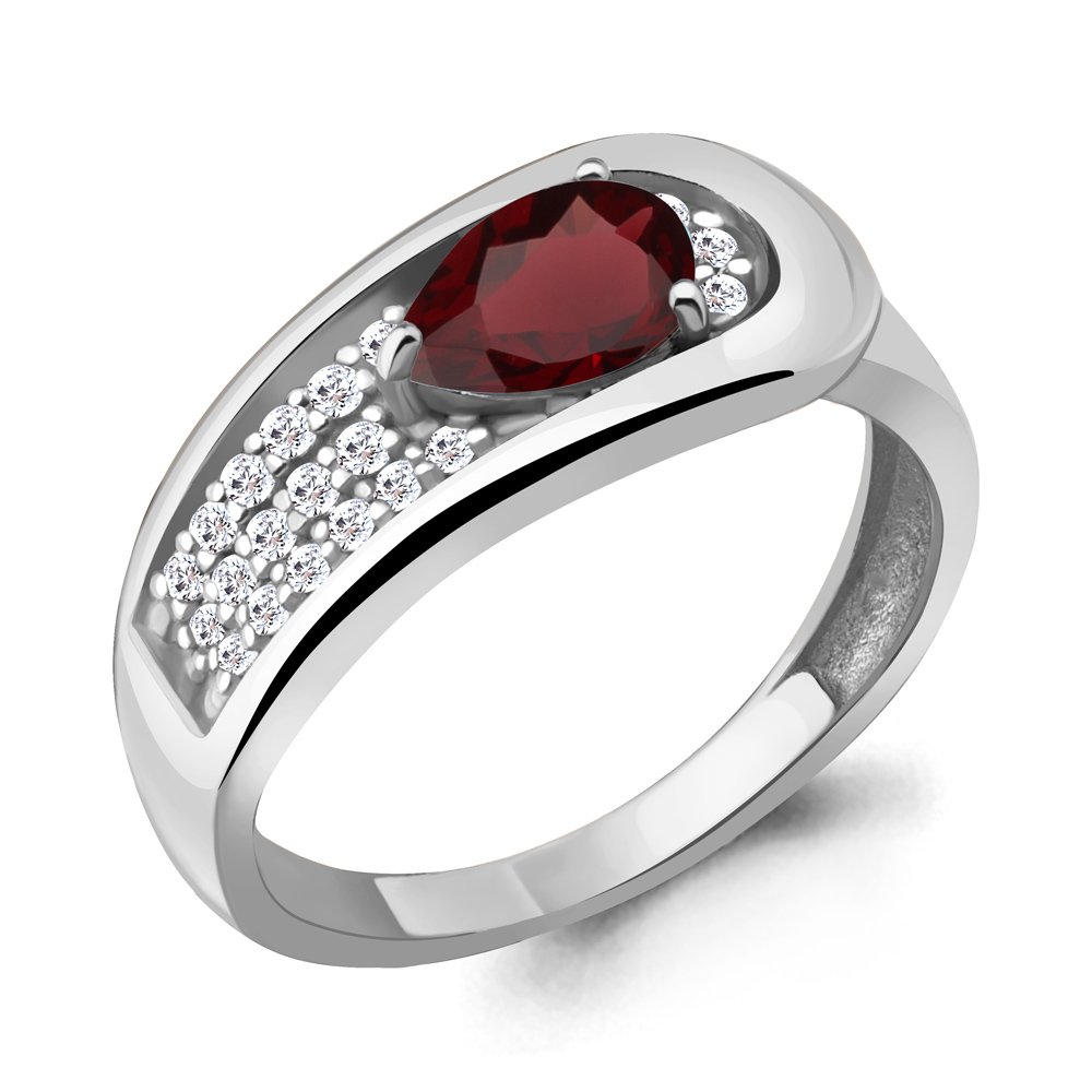 

Кольцо из серебра с гранатом Aquamarine Aquamarine 6969003А_925_р р. 17, 6969003А_925_р