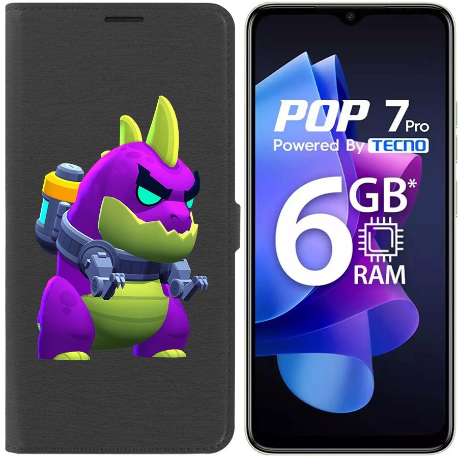 

Чехол-книжка Eco Book для Tecno Pop 7 Pro Brawl Stars-Мегамонстр