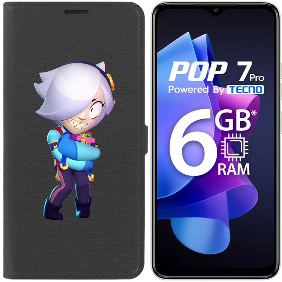 

Чехол-книжка Eco Book для Tecno Pop 7 Pro Brawl Stars-Колетт