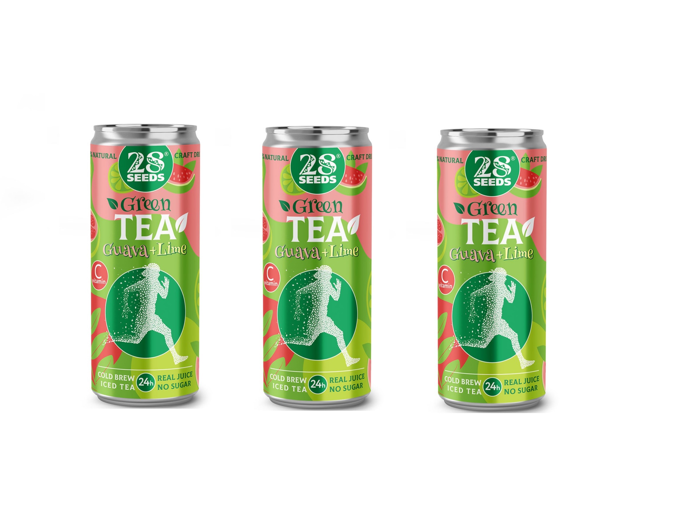 Чай Зелёный 28 Seeds Гуава и Лайм Cold Brew, 3 шт по 330 мл