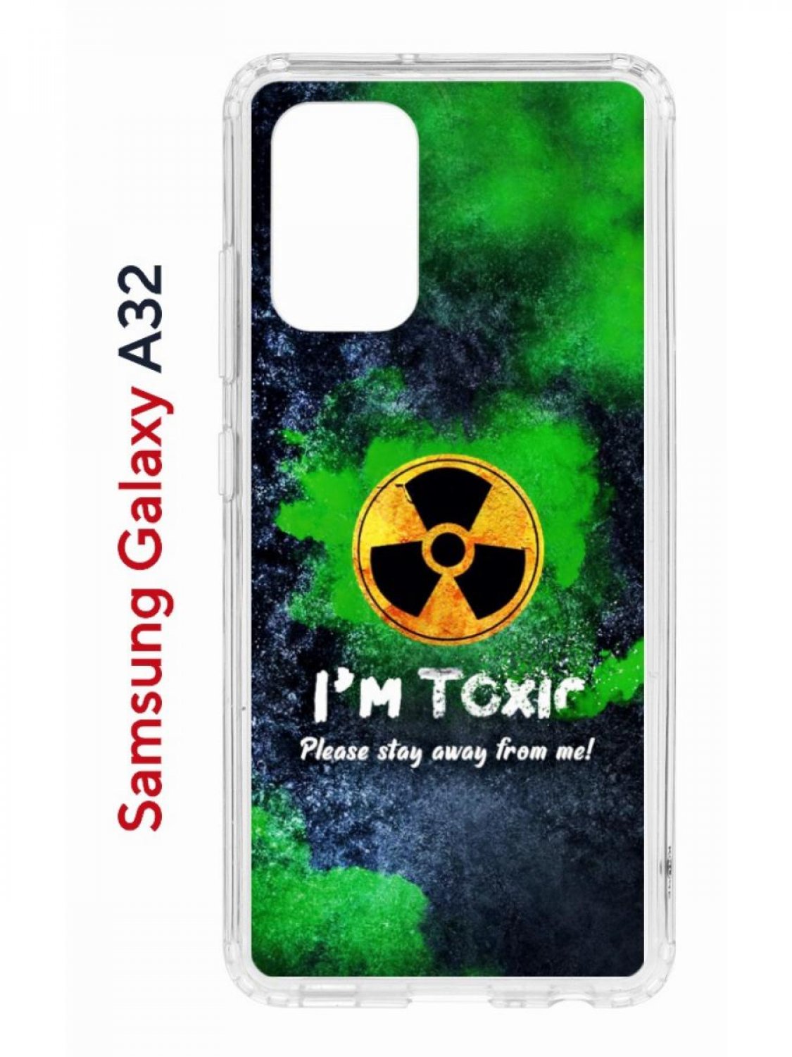 Чехол на Samsung A32 с принтом Kruche Print Toxic, противоударный бампер,с защитой камеры