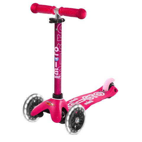Самокат трехколесный Micro Mini Deluxe LED Pink самокат y scoo r toys mini shine a5 со светящимися колесами blue
