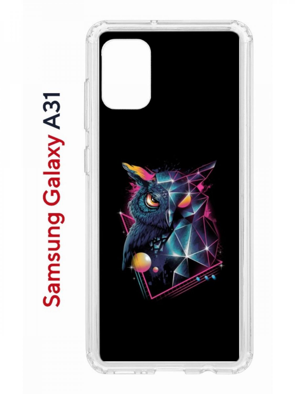 фото Чехол на samsung a31 kruche print retro owl, противоударный бампер, с защитой камеры кruче