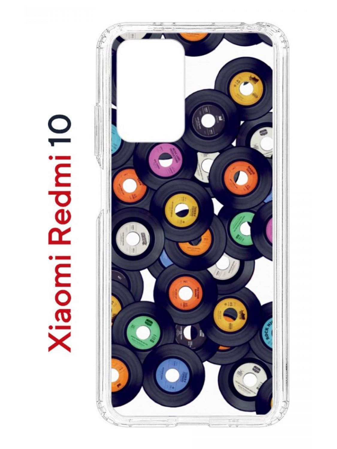 фото Чехол на xiaomi redmi 10/10 prime kruche print виниловые пластинки,противоударный бампер кruче