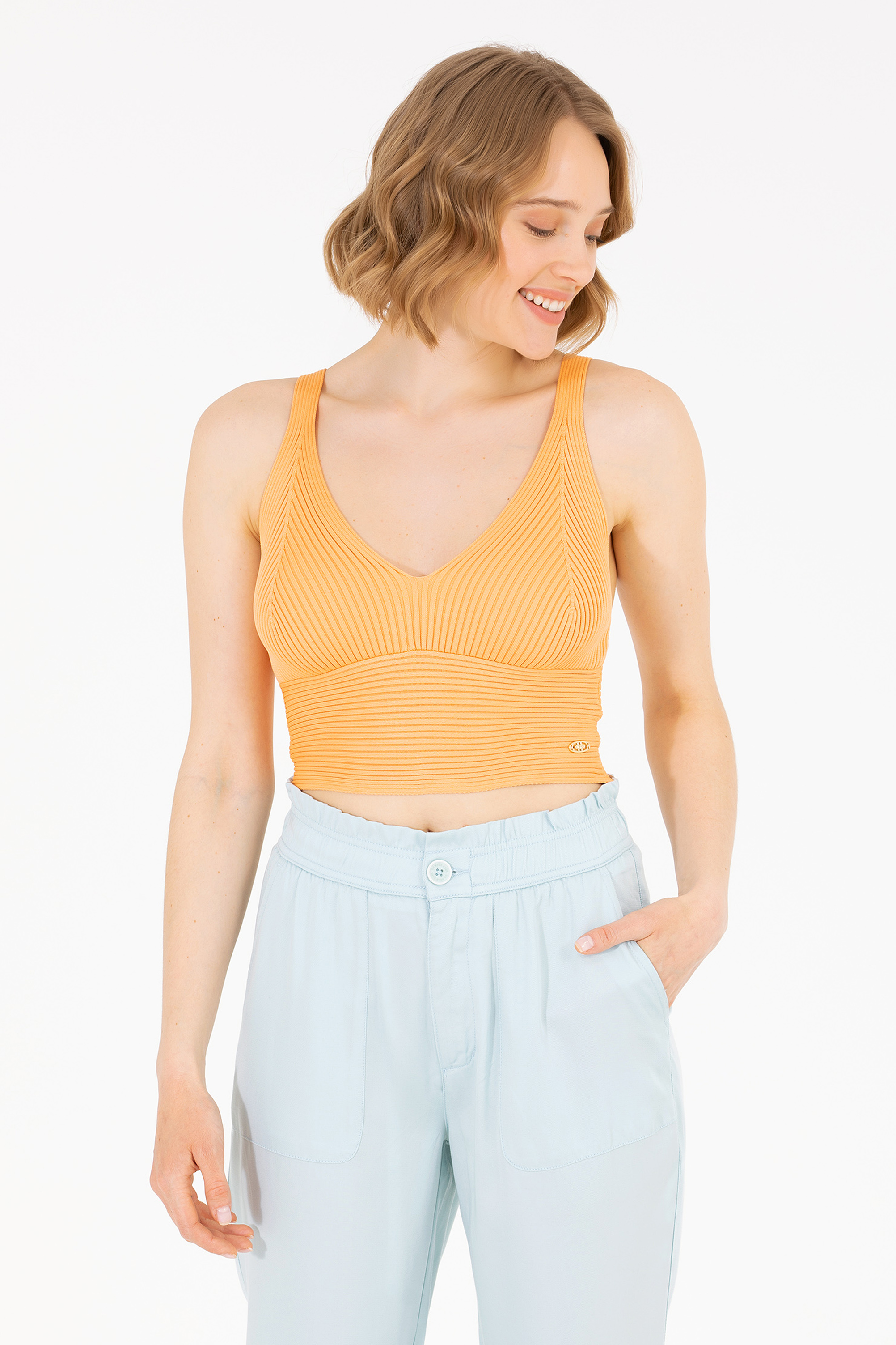 Топ женский US POLO Assn G082SZ0TK0SRONA оранжевый L 4700₽