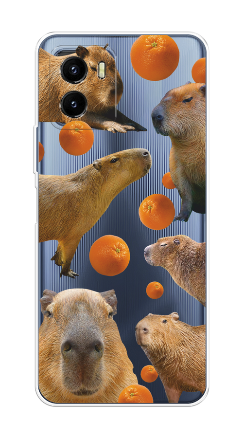 

Чехол на Vivo Y10 "Капибара и апельсины", Бежевый;оранжевый, 266450-1