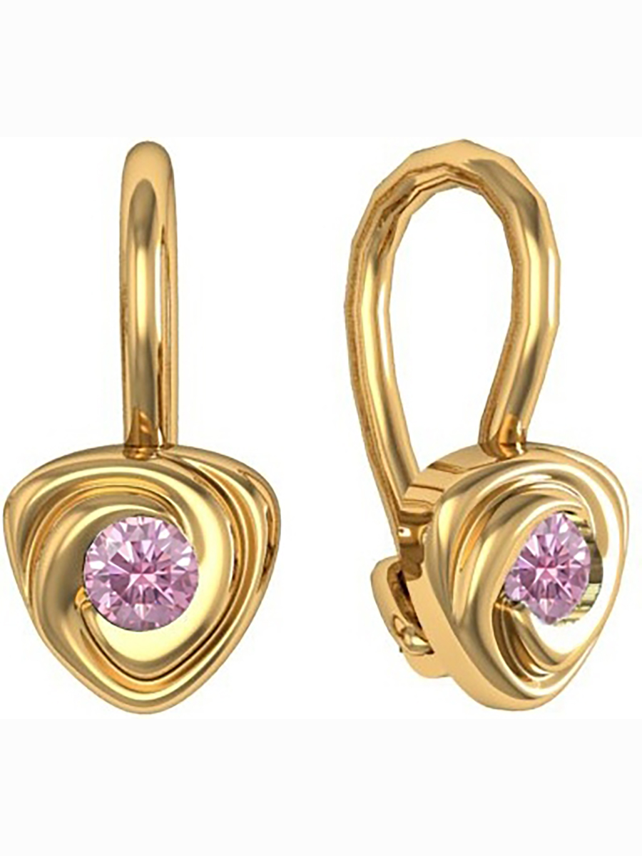 

Серьги с 2 фианитами из серебра с позолотой Вероника С639-1950Роз, С639-1950Роз