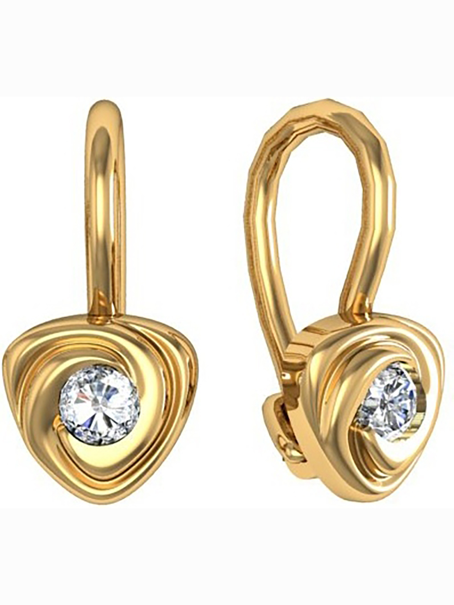 

Серьги с 2 фианитами из серебра с позолотой Вероника С639-1950, С639-1950