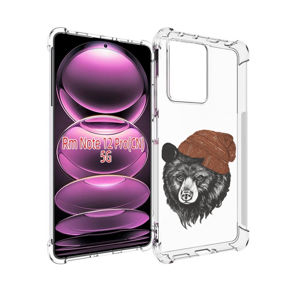 

Чехол MyPads Медведь в шапке 2 для Xiaomi Redmi Note 12 Pro, Прозрачный, Tocco