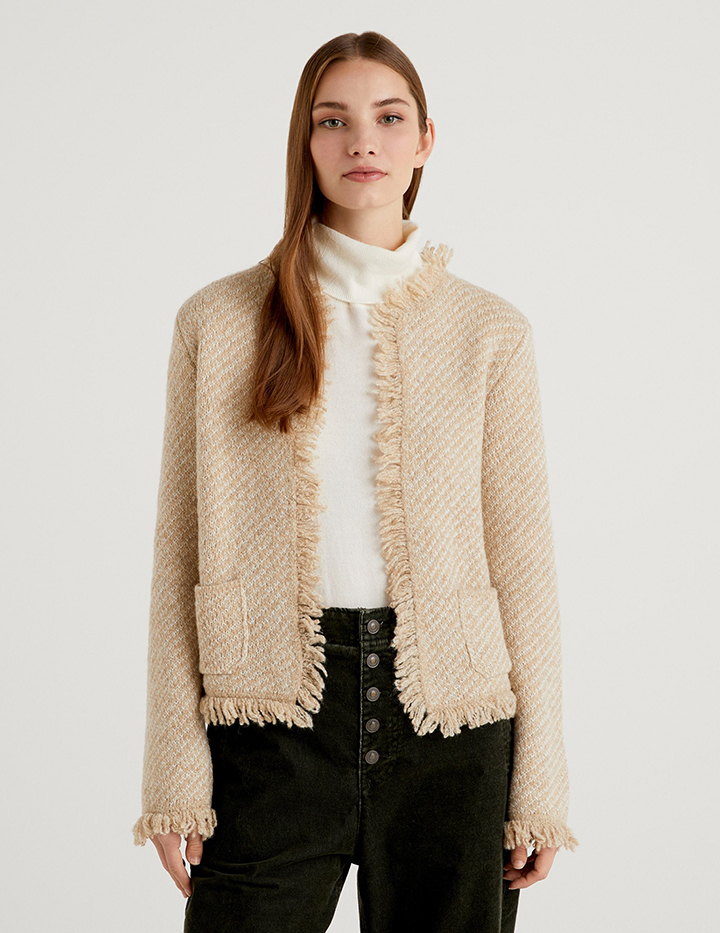 

Пиджак женский United Colors of Benetton 21A_114GE5605 разноцветный L, 21A_114GE5605