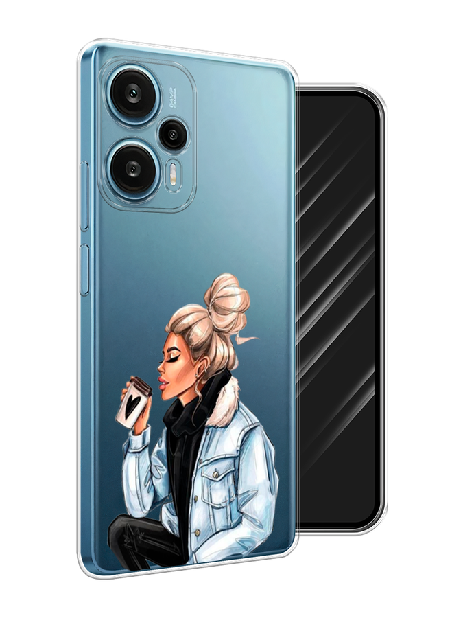 

Чехол Awog на Xiaomi Redmi Note 12 Turbo "Cute girl", Бежевый;черный;голубой, 318450-7