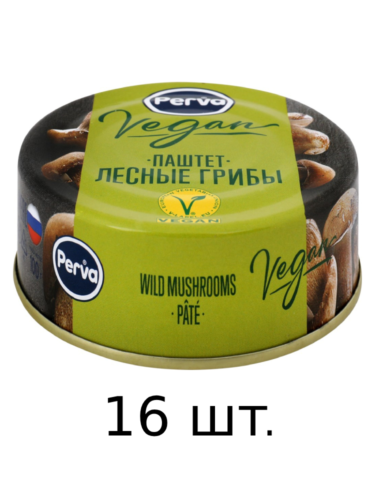 Паштет Perva Extra Vegan с лесными грибами, 16x100 г