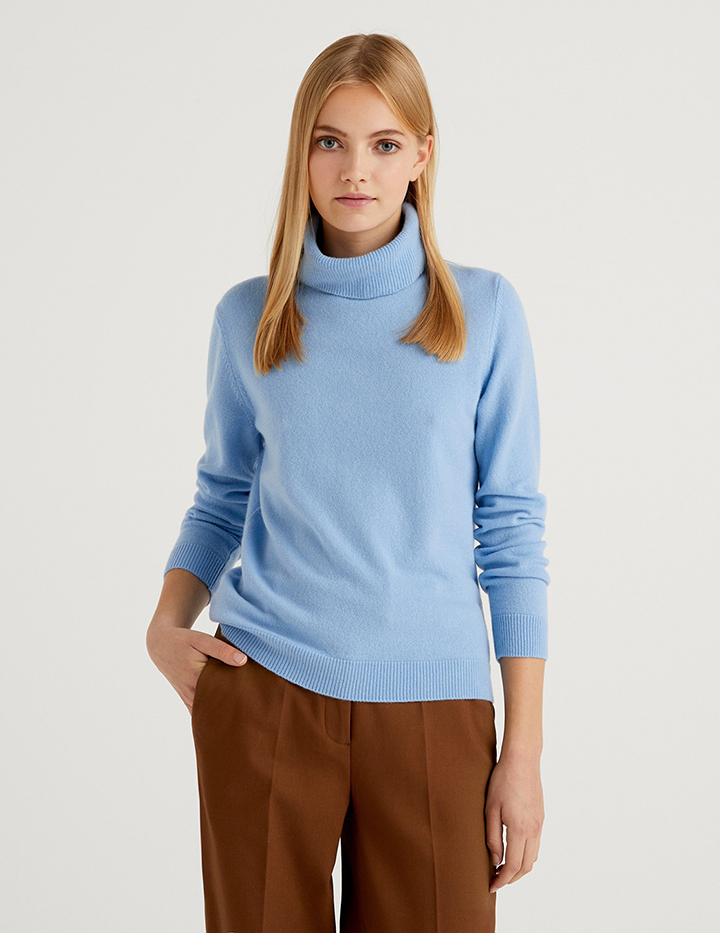 

Водолазка женская United Colors of Benetton 21A_1033D2456 голубая S