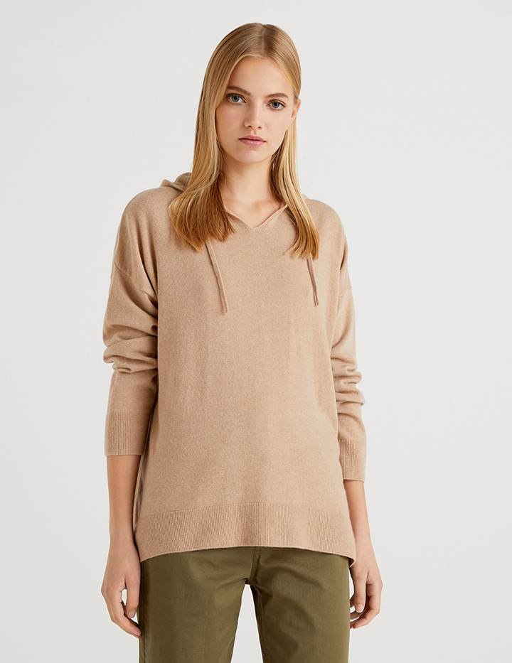 

Толстовка женская United Colors of Benetton 21A_1035D2546 бежевая M, 21A_1035D2546