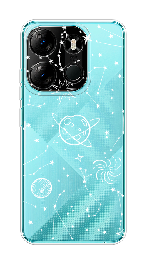 

Чехол на Tecno Spark Go 2023/Infinix Smart 7 "Планеты в космосе", Белый, 3103750-2