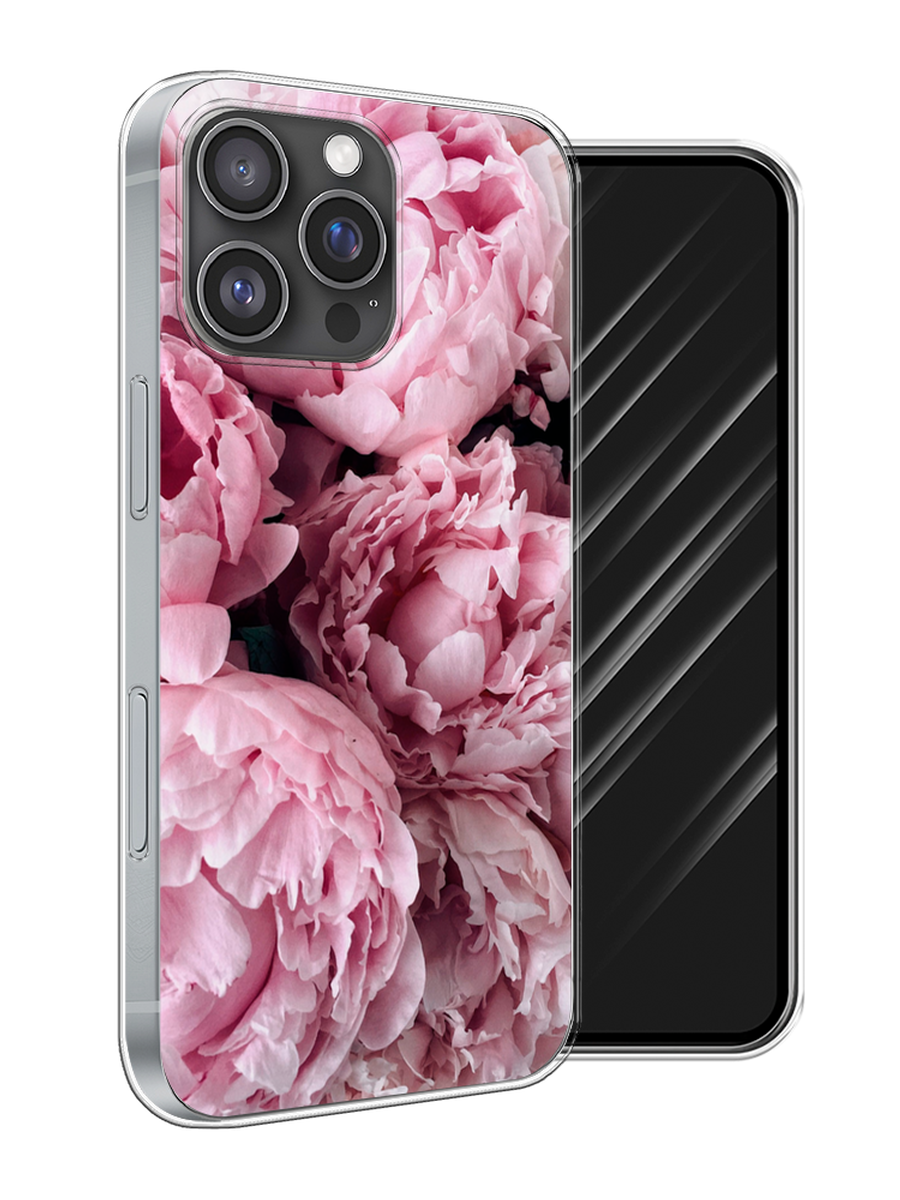 

Чехол Awog на Apple iPhone 16 Pro Max "Нежные пионы", Розовый;черный;белый, 16350-1