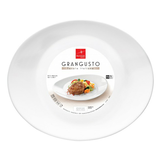 Тарелка для стейка Bormioli Rocco Grangusto 32 х 26 см белая