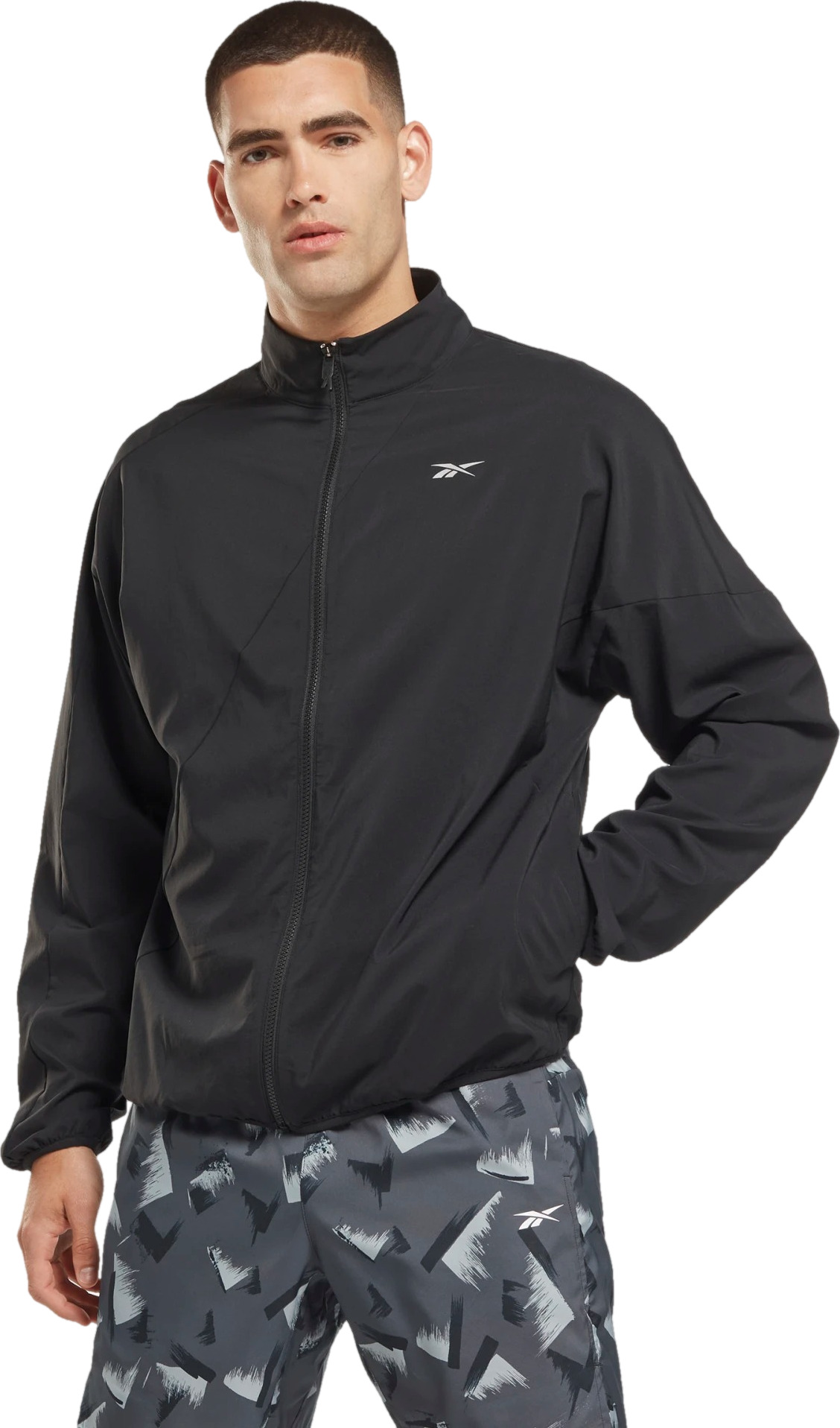 

Ветровка мужская Reebok HI0053 черная L, Черный, HI0053