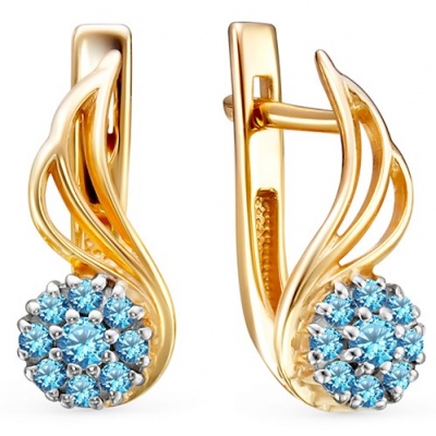 

Серьги с 18 фианитами из серебра с позолотой Вероника С639-190Гл, С639-190Гл