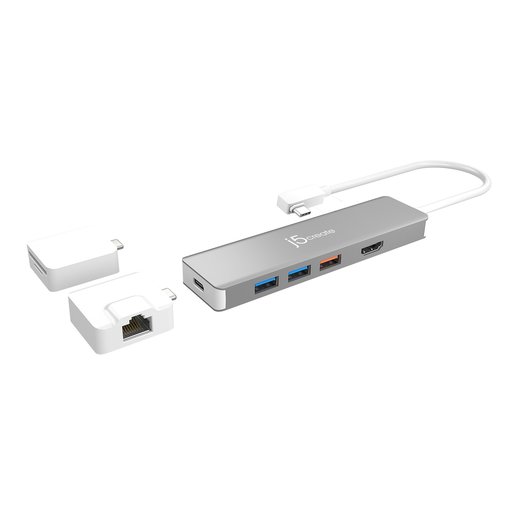 фото Модульный мульти-переходник j5create usb-c™ с двумя дополнительными адаптерами.